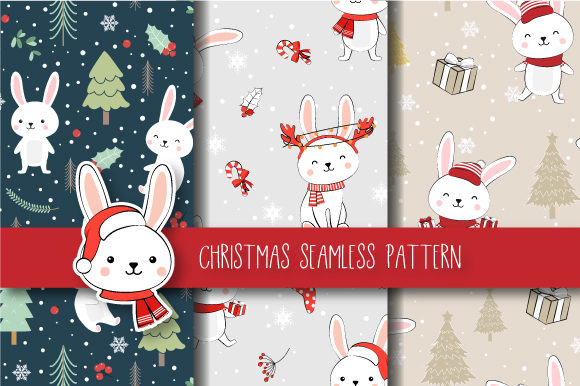Christmas Seamless Pattern Bunny: A Versatile Design for Holiday Creativity