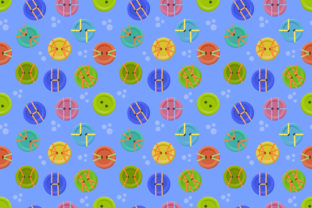 Colorful Buttons Sew Seamless Pattern