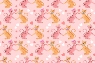 Cute Cat Lovers with Heart Shape