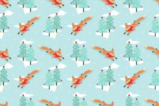 Cute Fox in Christmas Winter Seamless