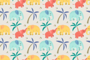 Elephant Mom and Baby Pattern