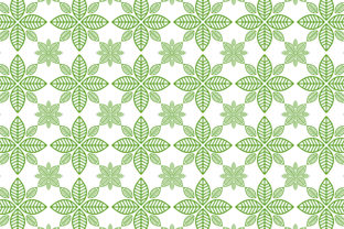 Leaf Pattern Green on White Background