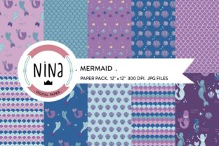 Mermaid Digital Paper Pack Scale Paper