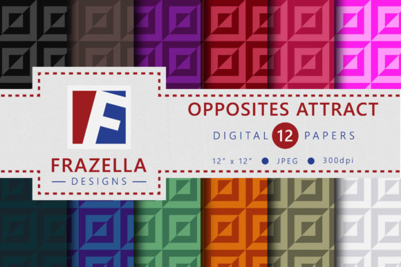 Opposites Attract Digital Papers: A Creative Resource for Designers and Makers