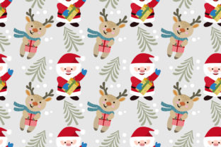 Santa and Deer Seamless Pattern