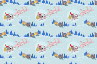 Santa Claus and Deer Pattern