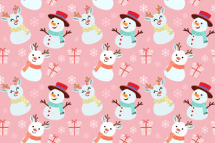 Snowman Rabbit and Gift Pattern