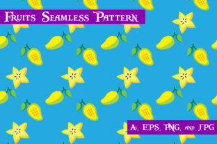 Star Fruits and Mango Seamless Pattern: A Creative Resource for Designers and Content Creators