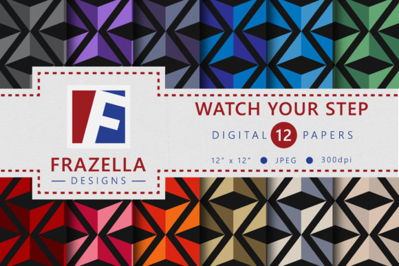 Watch Your Step Geometric Digital Paper: A Versatile Resource for Creative Projects
